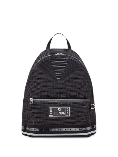 Shop Fendi Large Ff Motif Backpack In Black