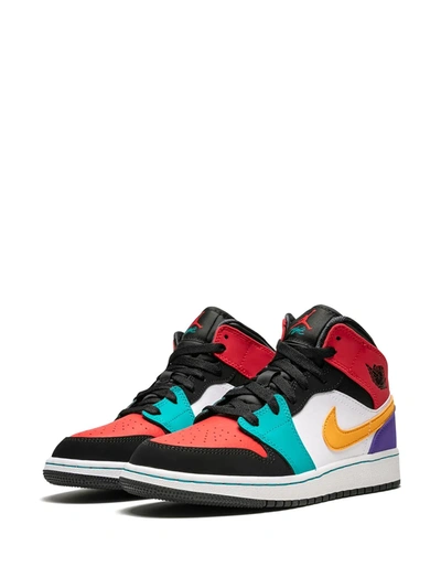 Shop Jordan Air  1 Mid "multicolor" Sneakers In Black