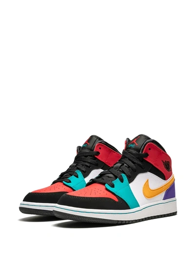 Jordan Teen Air  1 Mid Sneakers In Black