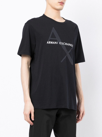 Shop Armani Exchange Logo-print T-shirt In Black
