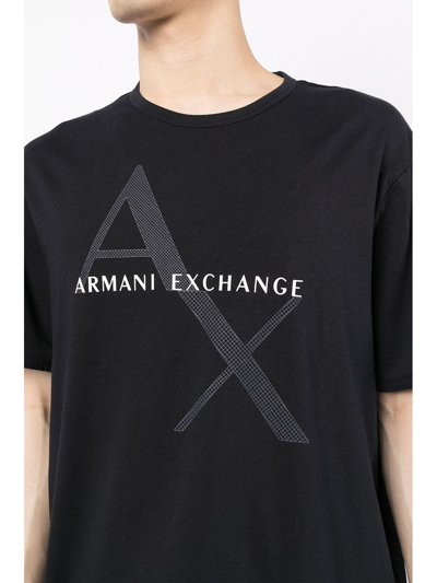 Shop Armani Exchange Logo-print T-shirt In Black