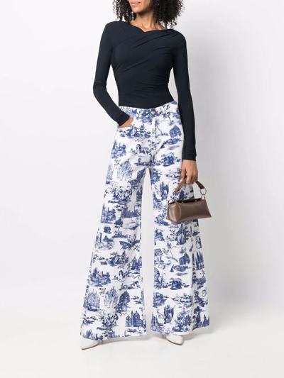 Philipp Plein Denim Mykonos Fit Print En Plein Air In Weiss
