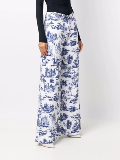 Philipp Plein Denim Mykonos Fit Print En Plein Air In Weiss