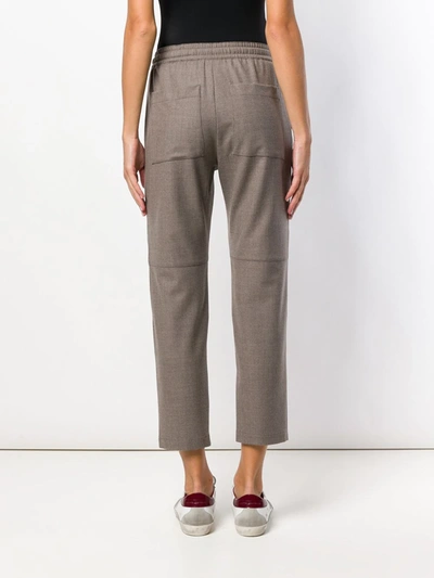 Shop Eleventy Loose Fit Track Trousers In Neutrals
