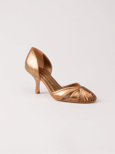 Sarah Chofakian Round-toe Pumps In Metallic