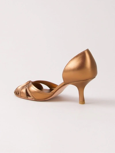 Sarah Chofakian Round-toe Pumps In Metallic