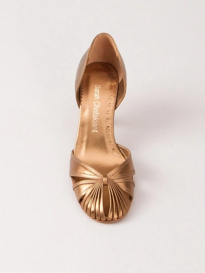 Sarah Chofakian Round-toe Pumps In Metallic