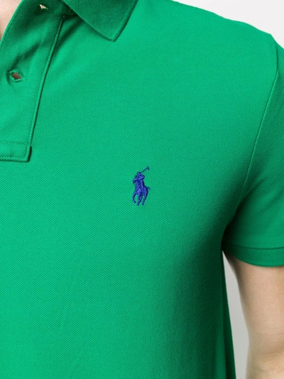 Shop Polo Ralph Lauren Piqué Polo Shirt In Green
