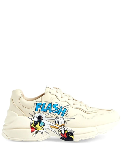 Shop Gucci X Disney Rhyton Sneakers In Neutrals ,neutral