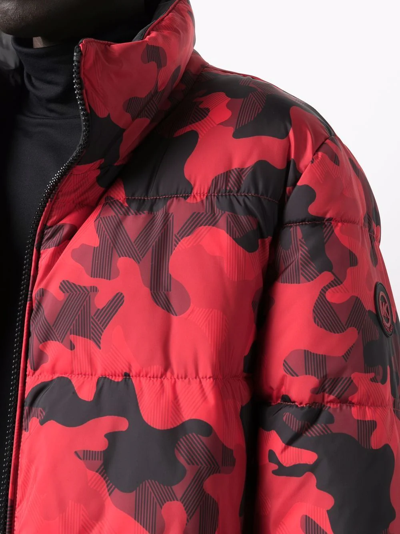 Michael Kors Camouflage-print Reversible Coat In Red