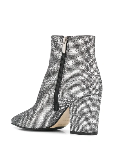 Shop Sergio Rossi Glitter Ankle Boots In Grey