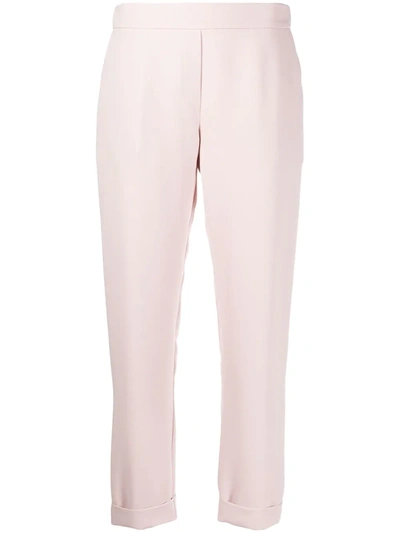 Shop P.a.r.o.s.h Plain Slim-fit Trousers In Pink