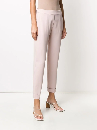 Shop P.a.r.o.s.h Plain Slim-fit Trousers In Pink