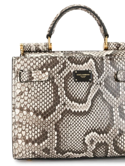 Shop Dolce & Gabbana Small Sicily 62 Tote Bag In Grey