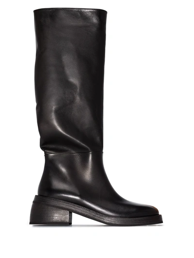 Shop Marsèll Knee-high Block Heel Boots In Black