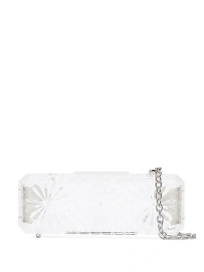 Y / PROJECT CLEAR FLOWER ENGRAVED CHAIN STRAP ACRYLIC CLUTCH BAG - 大地色