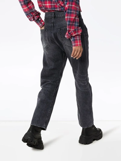 R13 LEYTON CROSSOVER-FRONT JEANS - 黑色