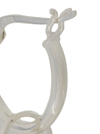 True Rocks Single Padlock Hoop Earring In Silver