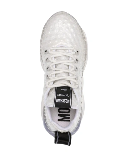 Shop Moschino Low-top Lace-up Trainers In White