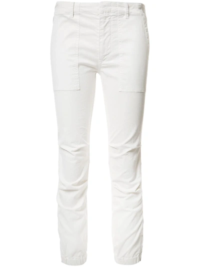 Nili Lotan Stretch Cotton Twill Crop Military Pants In White