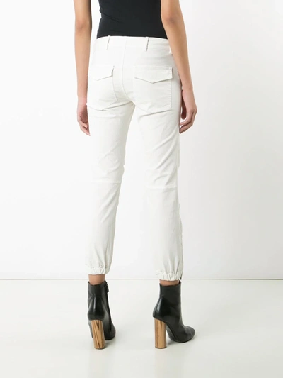 Nili Lotan Stretch Cotton Twill Crop Military Pants In White