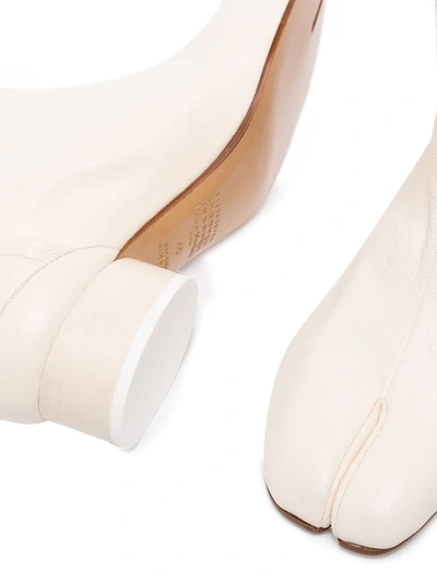 Shop Maison Margiela Tabi 30mm Leather Ankle Boots In White