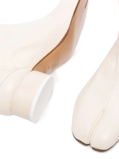 Maison Margiela Leather Booties With Cut-out Detail Heel 6 Cm In White