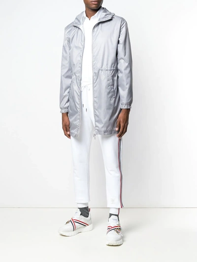 Shop Thom Browne Signature Stripe Track Trousers In White