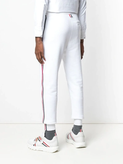 Shop Thom Browne Signature Stripe Track Trousers In White