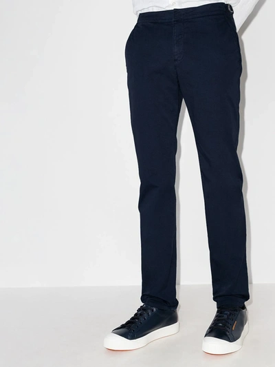 Shop Orlebar Brown Campbell Tailored Trousers In Blue