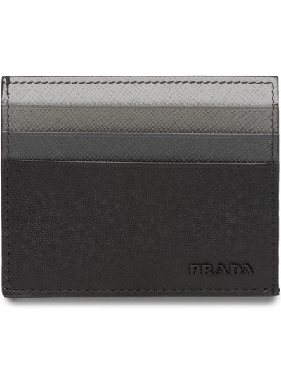 Shop Prada Saffiano Leather Credit Card Holder In Black