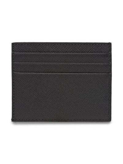 Shop Prada Saffiano Leather Credit Card Holder In Black