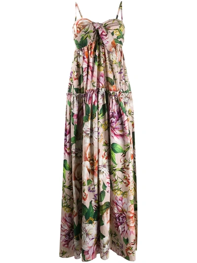 Shop Dolce & Gabbana Floral Print Maxi Dress In Pink