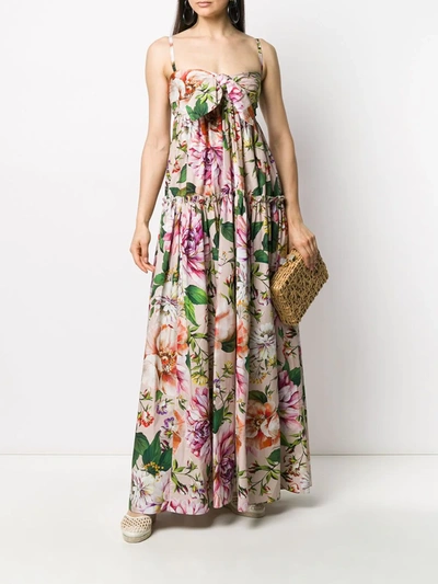 Shop Dolce & Gabbana Floral Print Maxi Dress In Pink