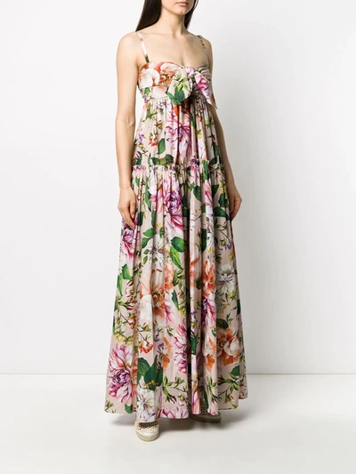 Shop Dolce & Gabbana Floral Print Maxi Dress In Pink