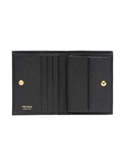 Shop Prada Small Saffiano Wallet In Black