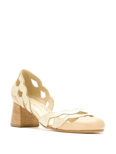 Sarah Chofakian Leather Circus Pumps In Neutrals