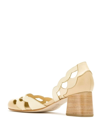 Sarah Chofakian Leather Circus Pumps In Neutrals