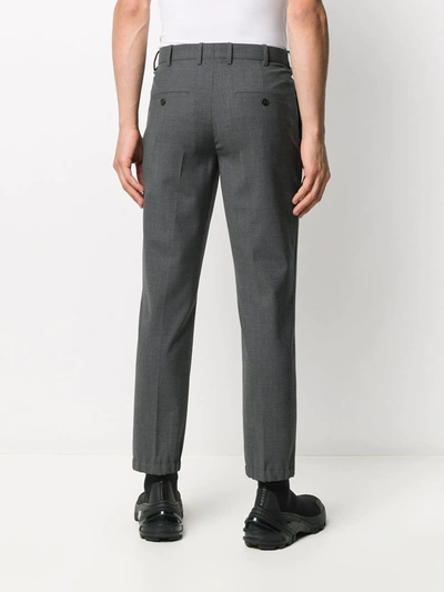 Shop Neil Barrett Cropped Mid-rise Tailored Trousers In Grey