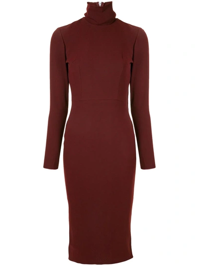 Shop Alex Perry Lauchlan Turtleneck Midi Dress In Red