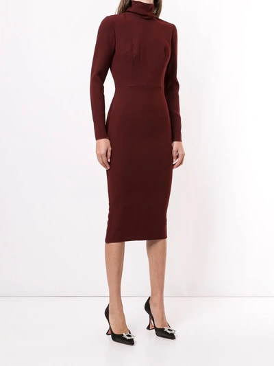Shop Alex Perry Lauchlan Turtleneck Midi Dress In Red