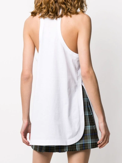 Shop Fendi Embroidered Ff Motif Tank Top In White