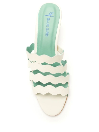Shop Blue Bird Shoes Wave Heeled Mules In White