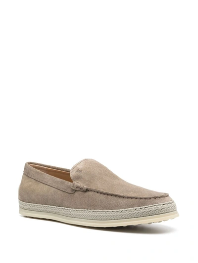 Shop Tod's Round-toe Slip-on Loafers In Neutrals