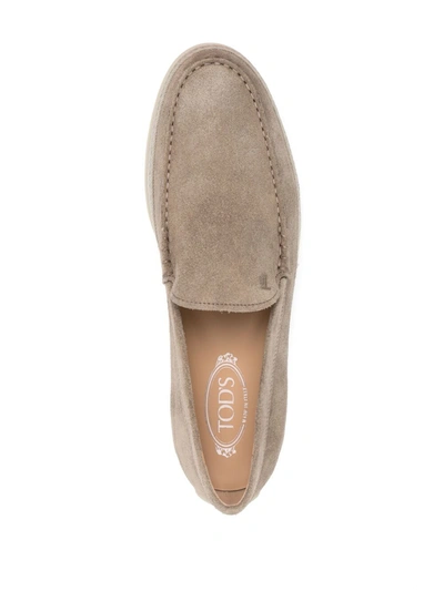 Shop Tod's Round-toe Slip-on Loafers In Neutrals