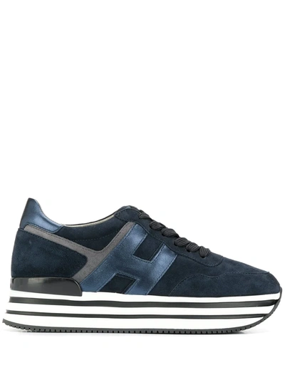 Shop Hogan Platform Sneakers In Blue