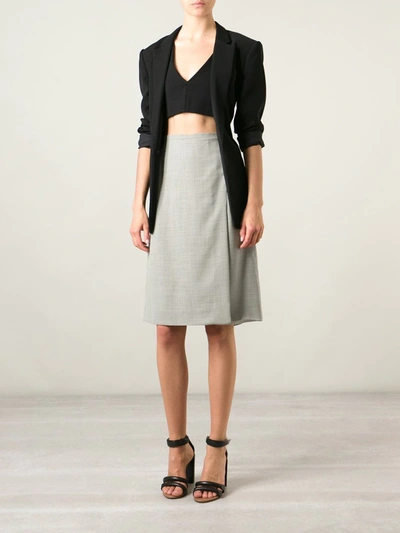 Pre-owned Jean Louis Scherrer Vintage A-line Skirt In Grey