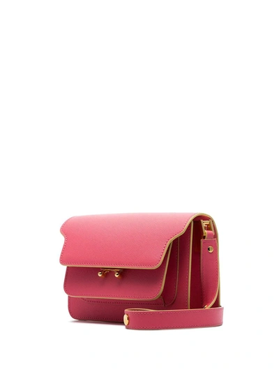 MARNI PINK TRUNK SMALL FRONT POCKET SHOULDERBAG - 粉色