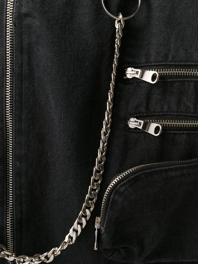 Shop Faith Connexion Chain Detail Denim Skirt In Black