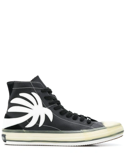 Shop Palm Angels Palm Tree High-top Sneakers In Black